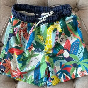 Boden Jungle Print Kids' Swim Shorts